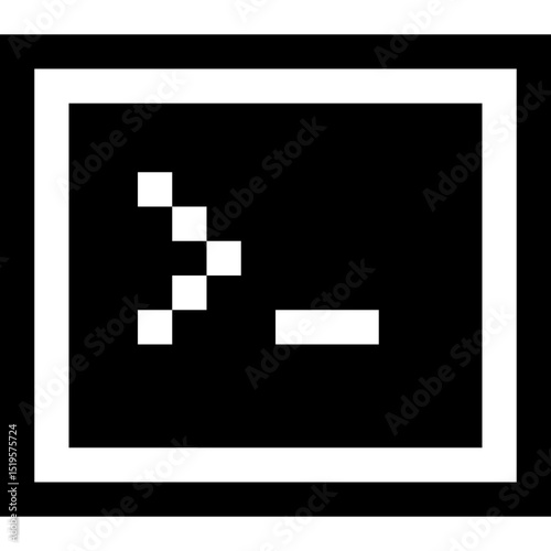 Command Line Terminal Icon Black Square Vector Programming Console Symbol