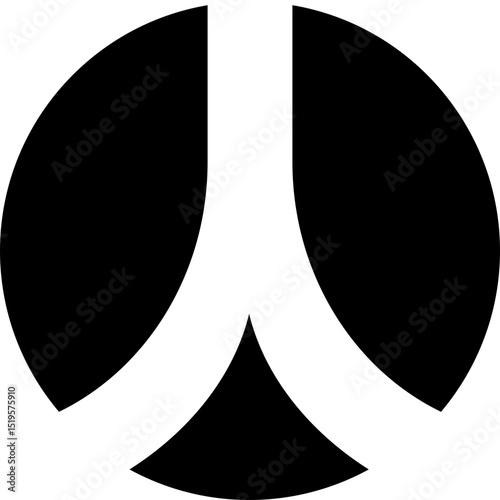 Peace Symbol Icon Black Vector Silhouette Anti-War Protest Sign