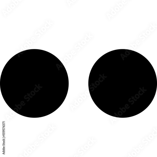 Two Circles Dot Pair Geometric Shape Icon Vector