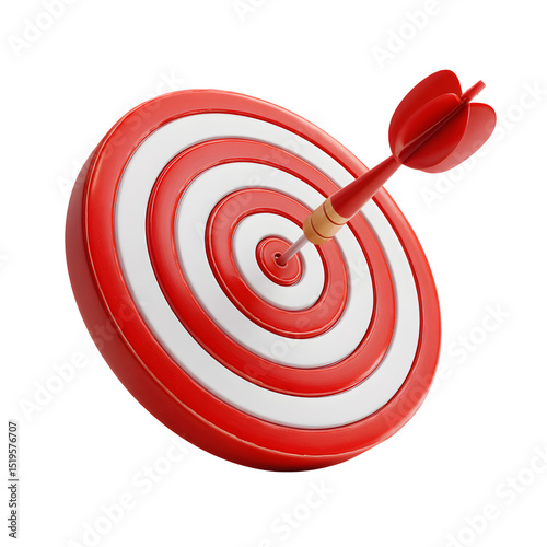 Red Dart On Bullseye Target Board In Image, high resolution digital graphic illustration for web and print use with clean background perfect for ads social media banners posters marketing