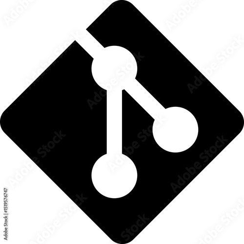 Git Version Control Branch Network Diamond Icon Vector