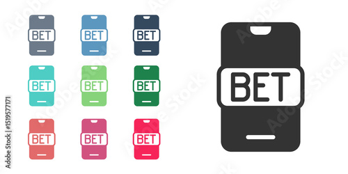 Black Online sports betting icon isolated on white background. Sport bet bookmaker. Betting online make money. Set icons colorful. Vector