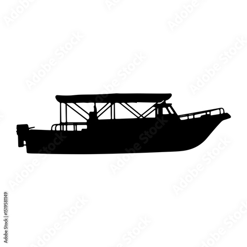 Boat silhouette side view