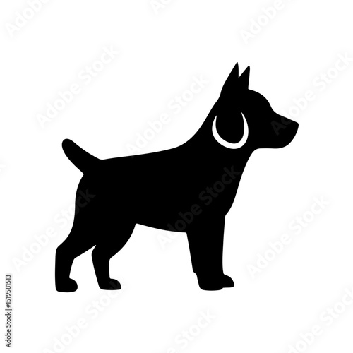 Dark gray dog silhouette icon
