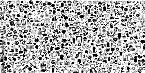 a mega set of icons of life habits and back to school 