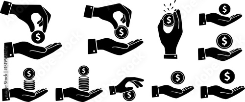 set of icons for finance and money trading business 