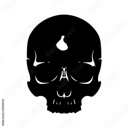 Dark skull with third eye