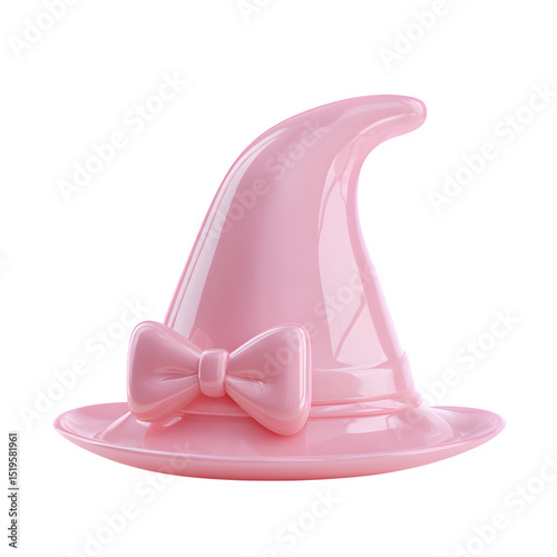 Pink Magic Hat With Ribbon Image, high resolution digital graphic illustration for web and print use with clean background perfect for ads social media banners posters marketing presentations