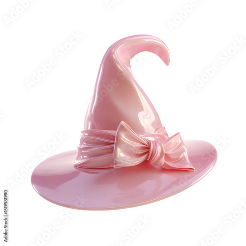 Pink Magic Hat With Ribbon Illustration, high resolution digital graphic illustration for web and print use with clean background perfect for ads social media banners posters marketing