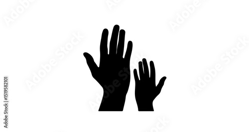 Hands reaching up child adult