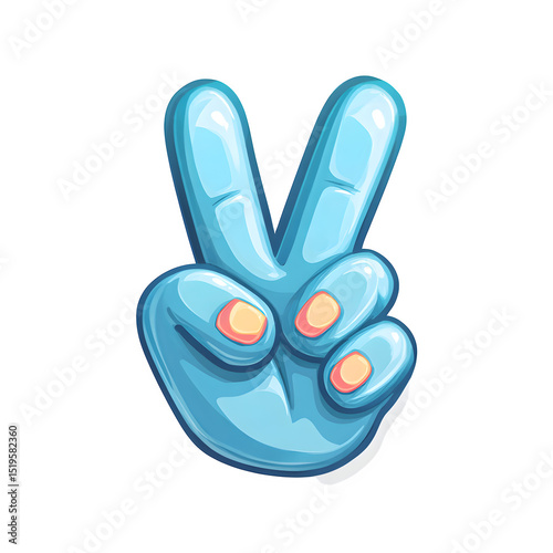 Peace Hand Gesture Sign Peace Love Concept Illustration, high resolution digital graphic illustration for web and print use with clean background perfect for ads social media banners