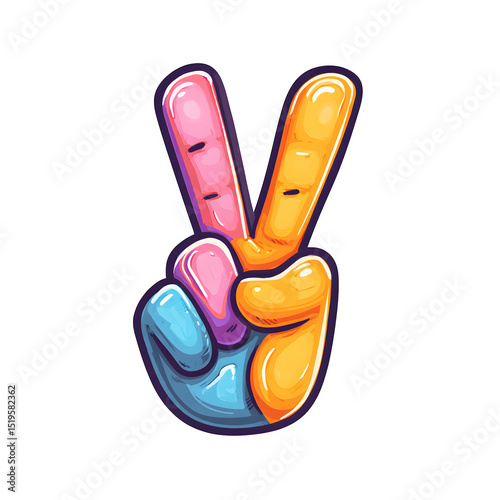 Peace Hand Gesture Sign Peace Love Concept Render, high resolution digital graphic illustration for web and print use with clean background perfect for ads social media banners posters