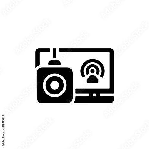 Podcast streaming computer icon