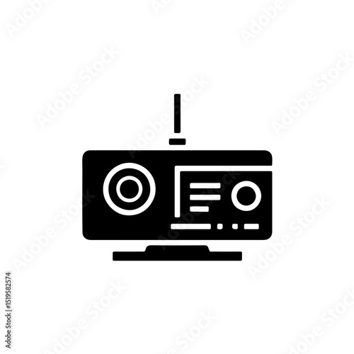 Radio antenna icon flat design