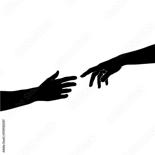 Reaching Hands Silhouette