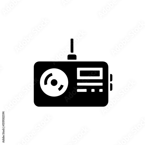 Retro radio icon flat design