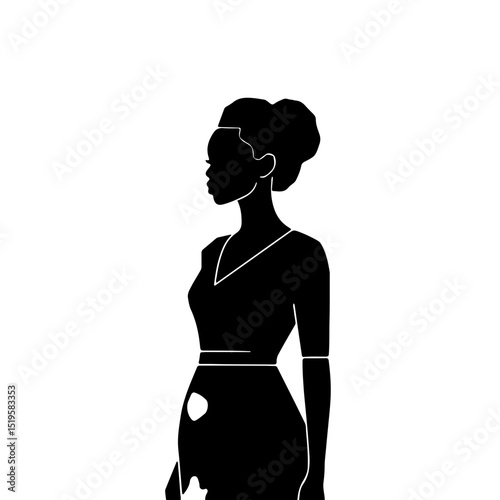 Woman in a dress silhouette