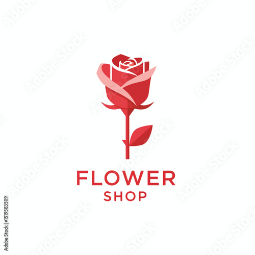 Elegant Rose Flower Shop Logo – Minimalist Floral Boutique Emblem