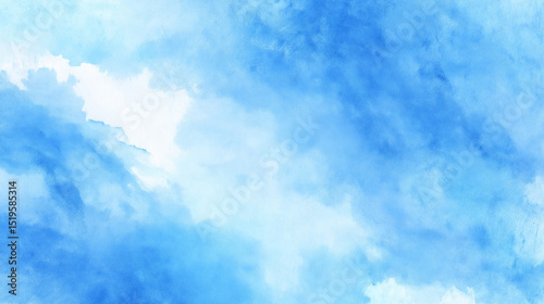 Soft Cloud-Inspired Blue Watercolor Background with Gentle Wash