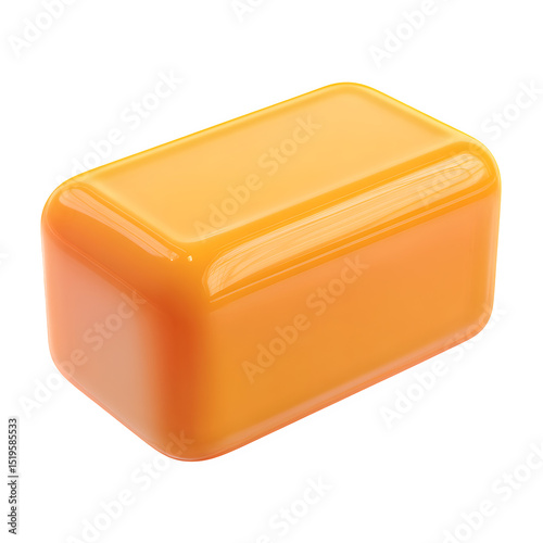 Orange Soap Bar: Clipart, high resolution digital graphic illustration for web and print use with clean background perfect for ads social media banners posters marketing presentations