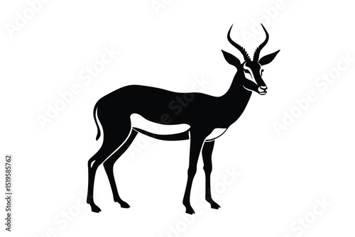 Springbok vector silhouette art illustration