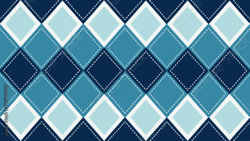 Seamless Argyle Pattern Blue Diamond Texture Background