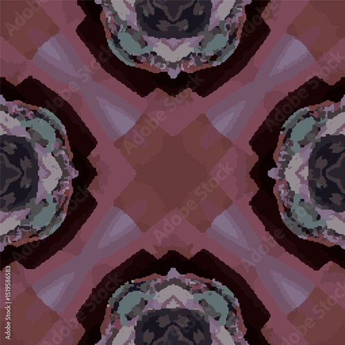 Maroon Kaleidoscope Diamond Design Vector