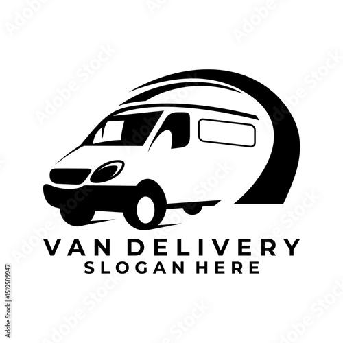 Van delivery logo design vector template. Van car logo design icon