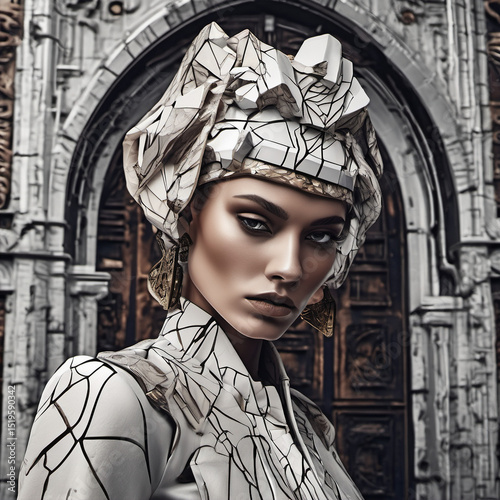 Marble Techno Palazzo Street Style with Wood Carving Art for SD - Prompt Generator
