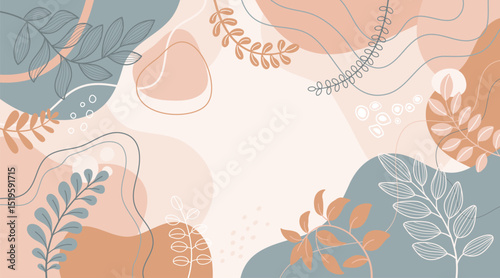 Spring background with beautiful. Hand drawn colourful art background design.