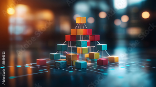 Wallpaper Mural Business Hierarchy Structure With Leadership Roles and Organizational Management, Team Coordination, Role Clarity and Corporate Governance, Cubes Torontodigital.ca