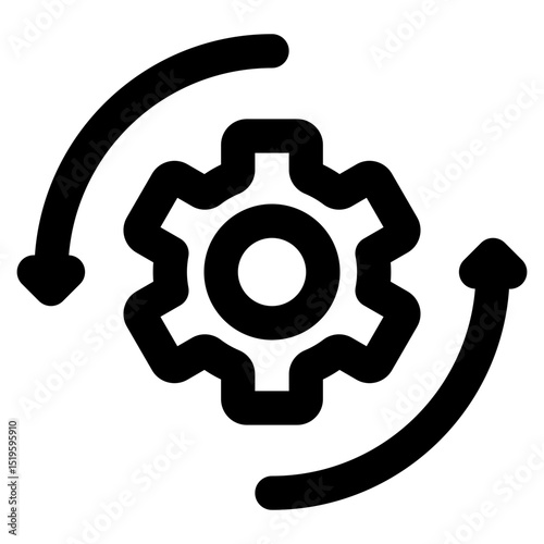 Setting cycle icon with line and simple style