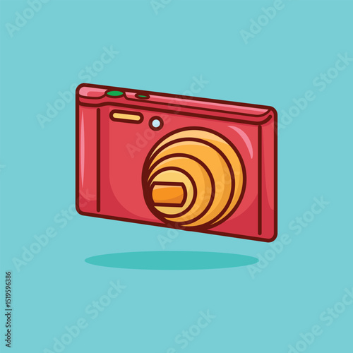 Colorful digital camera vector illustration isolated