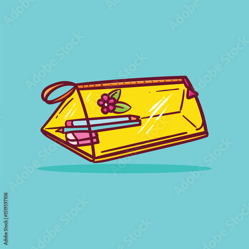 Pencils Case Cartoon Vector Flat Illustration Concept Isolated