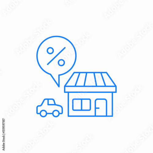 car loan building icon sign vector
