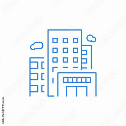 city buildings icon sign vector