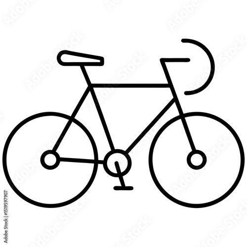 Simple line drawing of a classic road bicycle ideal for cycling websites and applications