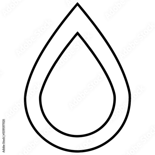 Double lined water drop icon outline simple design graphic element