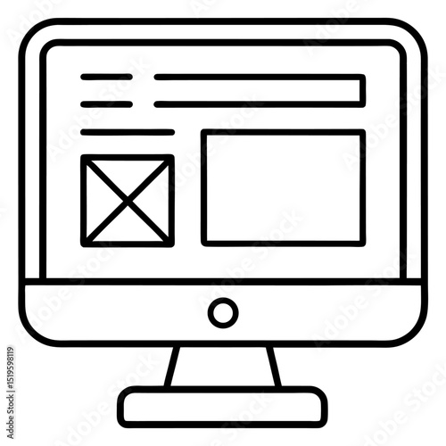 Simple website wireframe design mockup