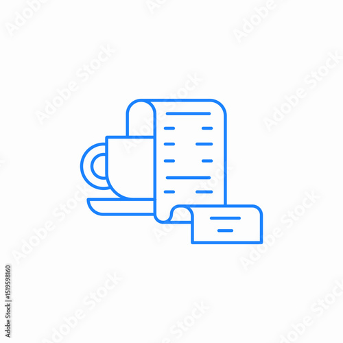 coffee receipt icon sign vector