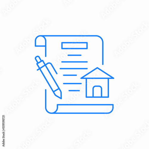 contract house pen icon sign vector