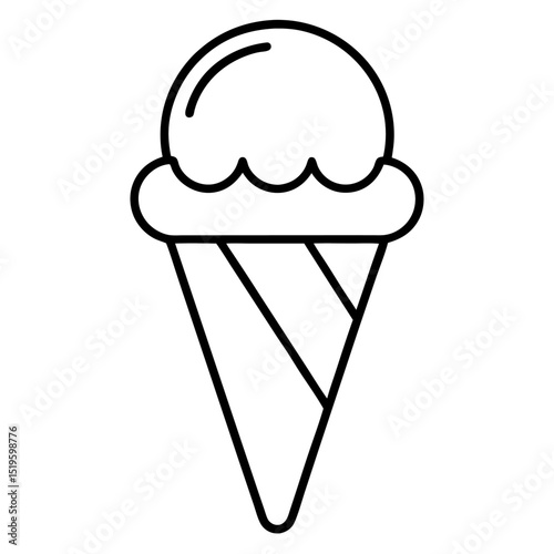 A delicious, sweet, and cold ice cream cone vector illustration with chocolate, vanilla, and wafer flavors, perfect for a summer snack