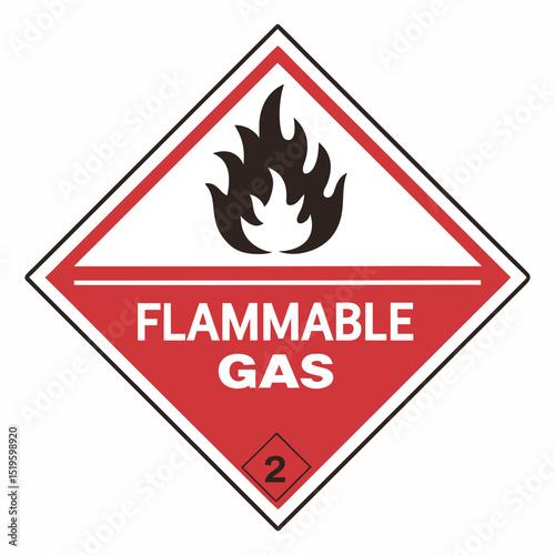 Flammable Gas Pictogram DOT Class 2 Diamond Label Graphic