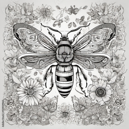 Line Art Style GIF Illustration for Awakening of Insects