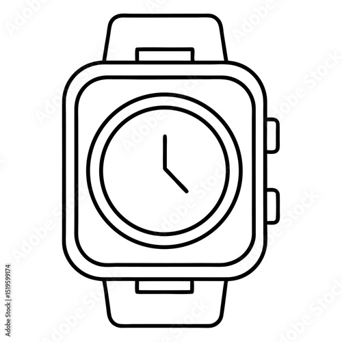 Vector illustration of a black bag for photography equipment with a clock, digital technology icon