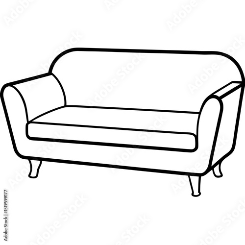 Comfortable leather sofa for luxury living room with cushions on white background