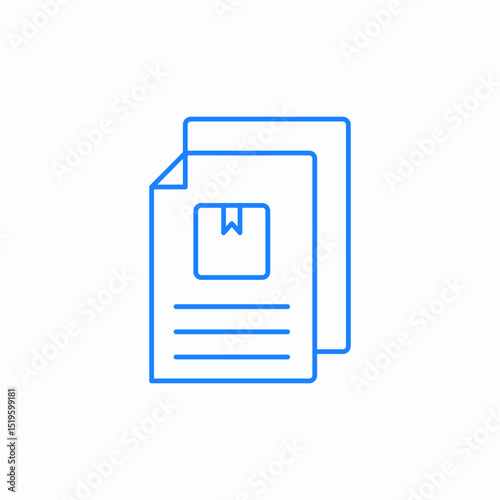document with package invoice delivery icon sign vector