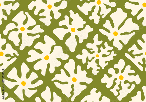 Vászonkép Seamless pattern with daisy