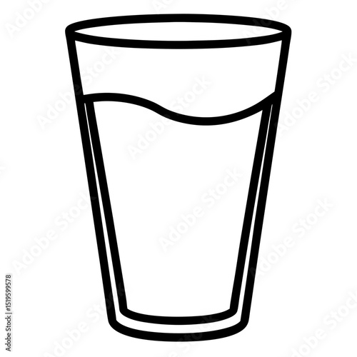 A blank, isolated plastic cup containing a drink like water or milk, or an empty vector graphic of such a disposable beverage container
