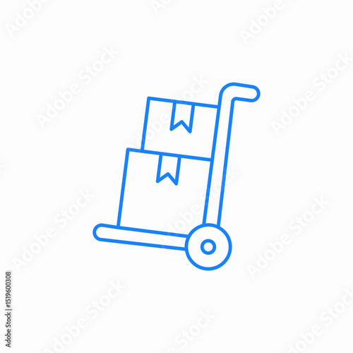 hand truck boxes icon sign vector